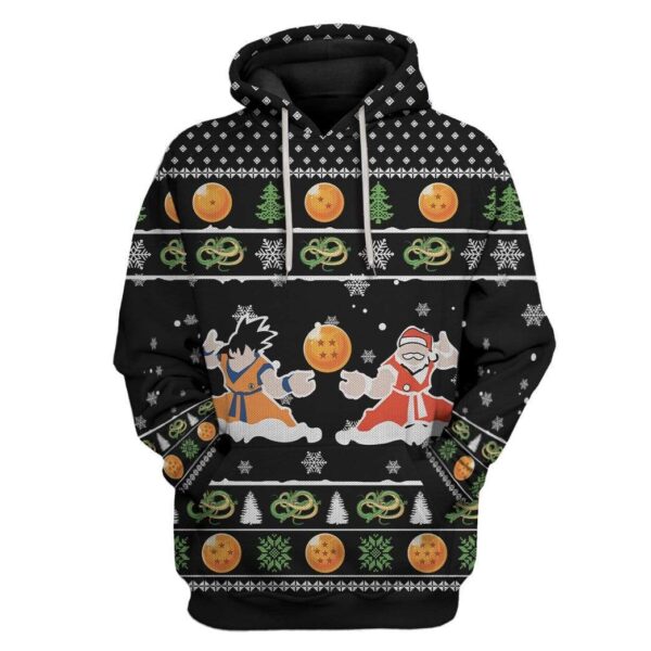 Custom Ugly Songoku And Santa Apparel HD-TA30101901 3D Custom Fleece Hoodies Hoodie S 