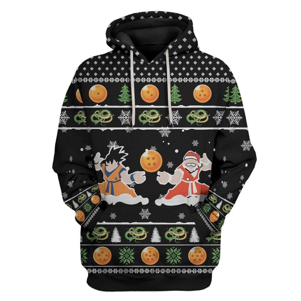 Custom Ugly Songoku And Santa Apparel HD-TA30101901 3D Custom Fleece Hoodies Hoodie S
