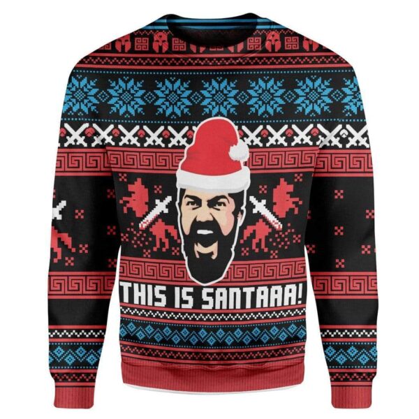 Custom Ugly This Is Sata Christmas Sweater Jumper HD-AT19101918 Ugly Christmas Sweater Long Sleeve S
