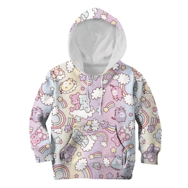 CUTE BEAR AND Pusheen Kid Custom Hoodies T-shirt Apparel HD-PET110319K kid 3D apparel Kid Hoodie S/6-8