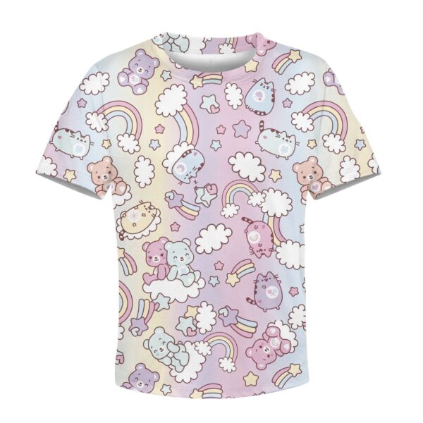 CUTE BEAR AND Pusheen Kid Custom Hoodies T-shirt Apparel HD-PET110319K kid 3D apparel Kid T-Shirt XS 