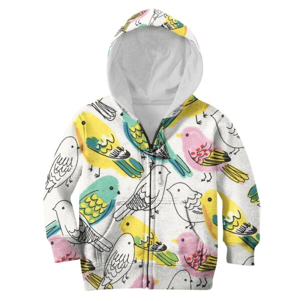 CUTE BIRDS Kid Custom Hoodies T-shirt Apparel HD-PET110217K kid 3D apparel Kid Zip Hoodie S/6-8