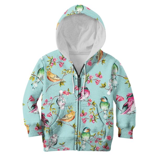 CUTE BIRDS Kid Custom Hoodies T-shirt Apparel HD-PET110218K kid 3D apparel Kid Zip Hoodie S/6-8