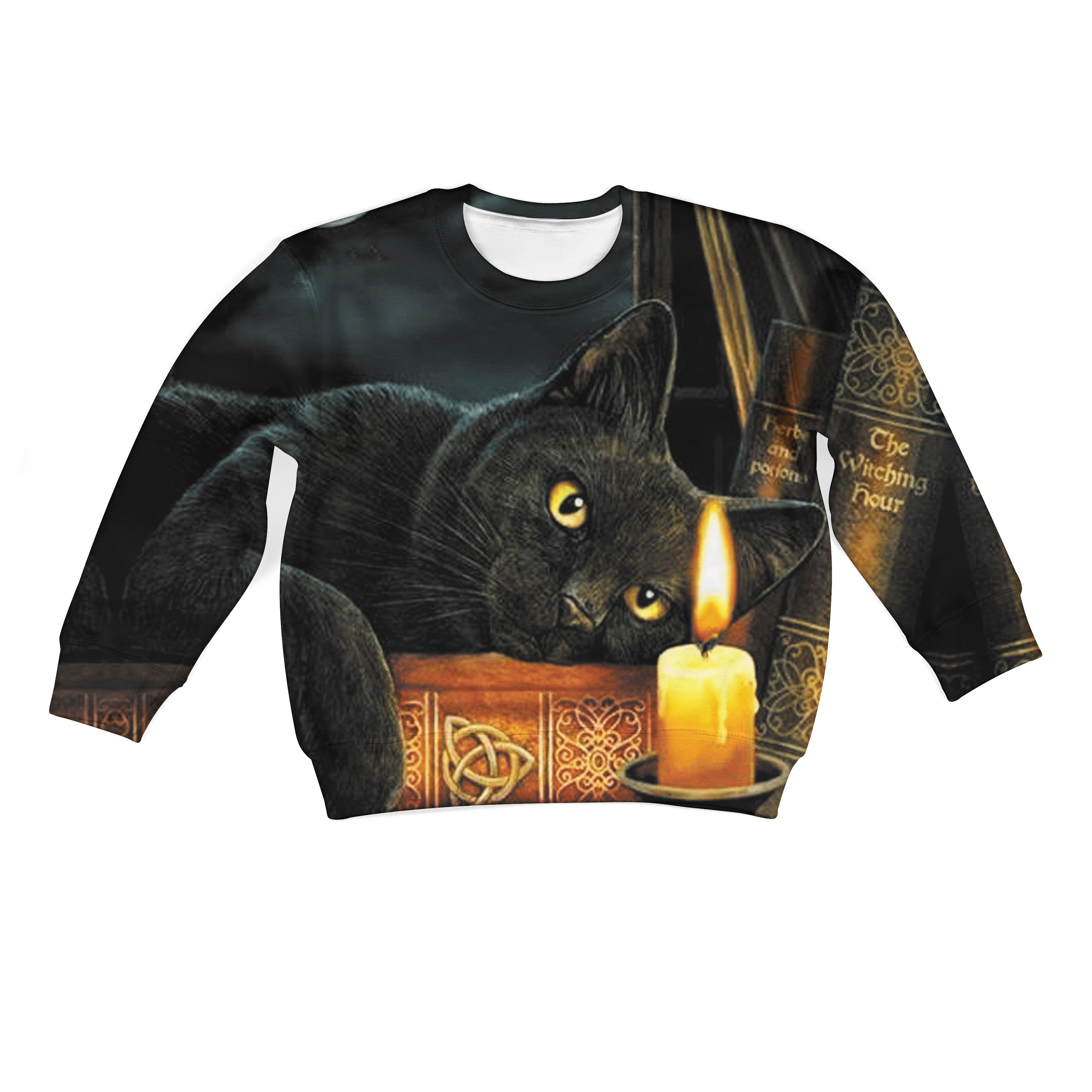 CUTE CAT Kid Custom Hoodies T-shirt Apparel HD-PET110192K kid 3D apparel Kid Sweatshirt S/6-8