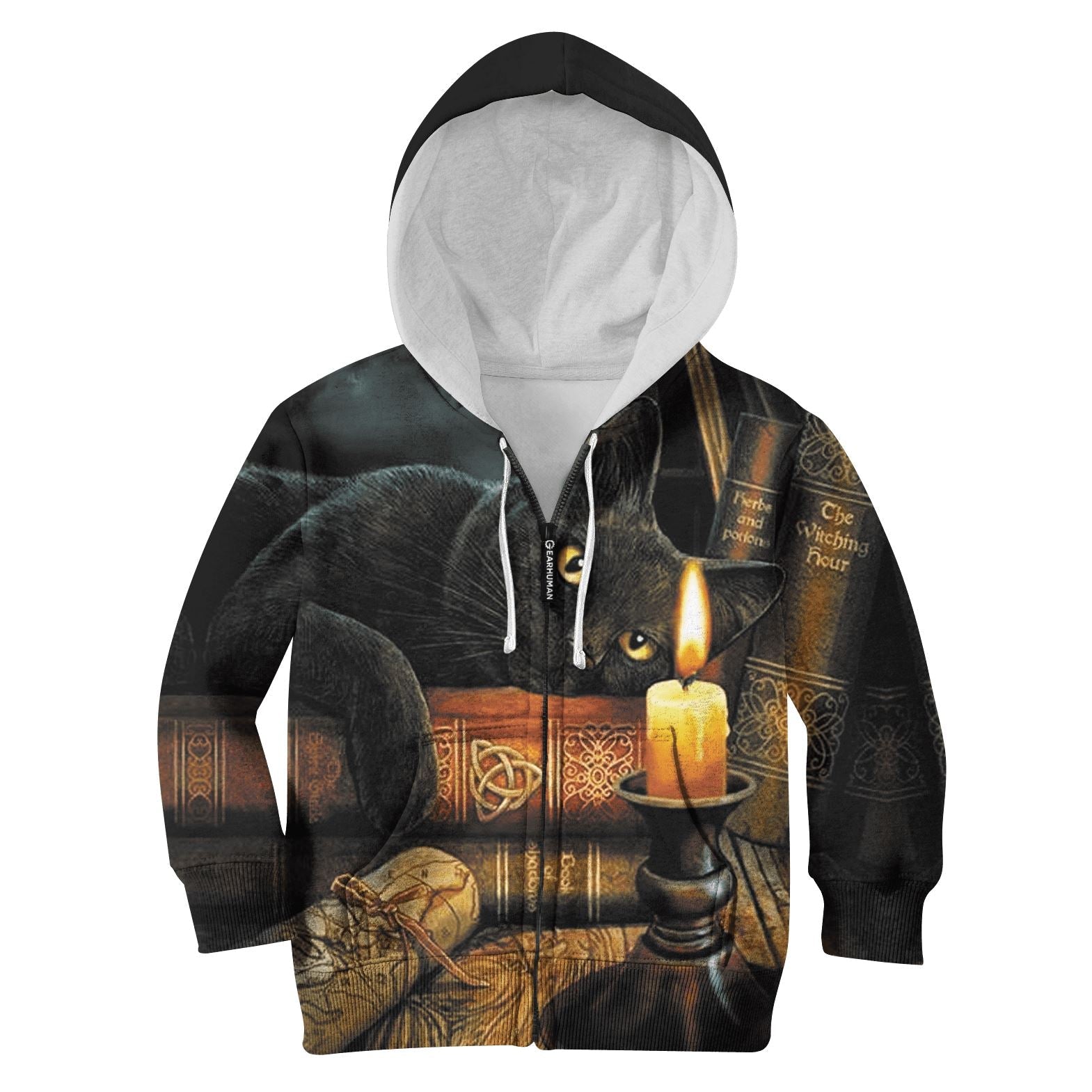 CUTE CAT Kid Custom Hoodies T-shirt Apparel HD-PET110192K kid 3D apparel Kid Zip Hoodie S/6-8