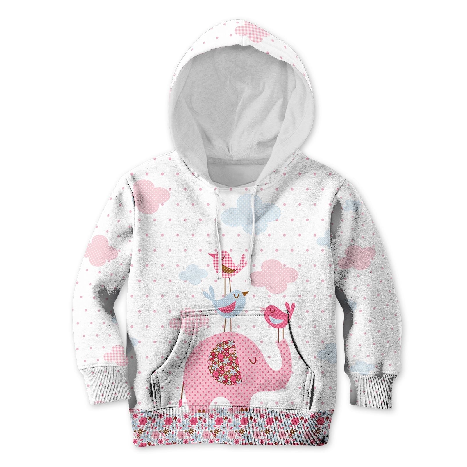 CUTE ELEPHANT Kid Custom Hoodies T-shirt Apparel HD-PET110374K kid 3D apparel Kid Hoodie S/6-8