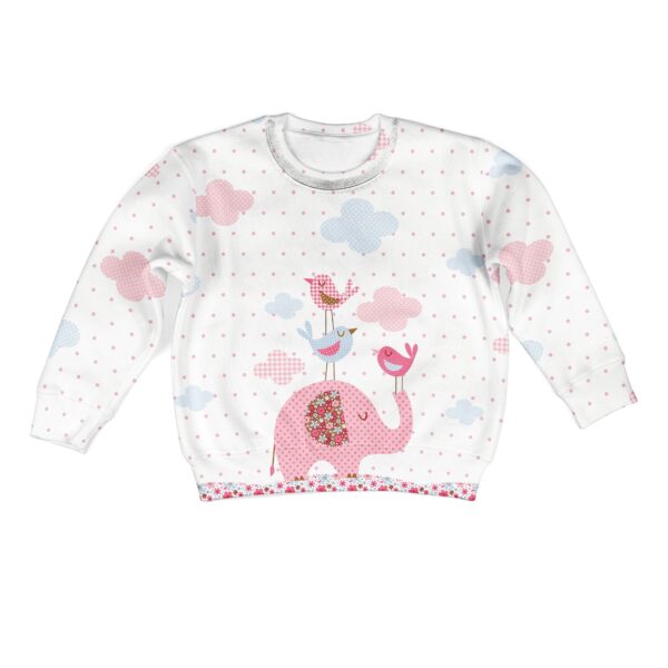 CUTE ELEPHANT Kid Custom Hoodies T-shirt Apparel HD-PET110374K kid 3D apparel Kid Sweatshirt S/6-8