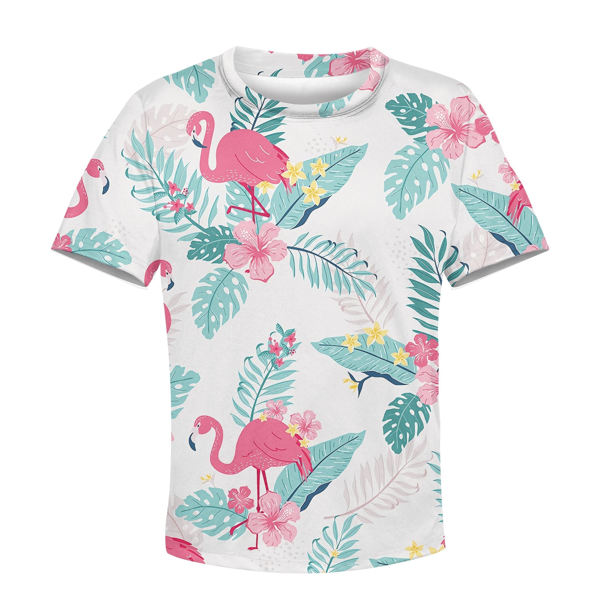 CUTE Flamingo Kid Custom Hoodies T-shirt Apparel HD-MV110729K kid 3D apparel Kid T-Shirt XS