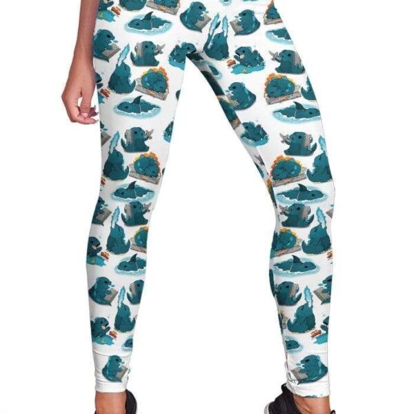 Cute godzilla Full-print Leggings HD-GH20502-LEG Leggings Leggings S 
