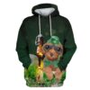 Cute poodle with beer Custom T-shirt - Hoodies Apparel HD-PET110455 3D Custom Fleece Hoodies Hoodie S