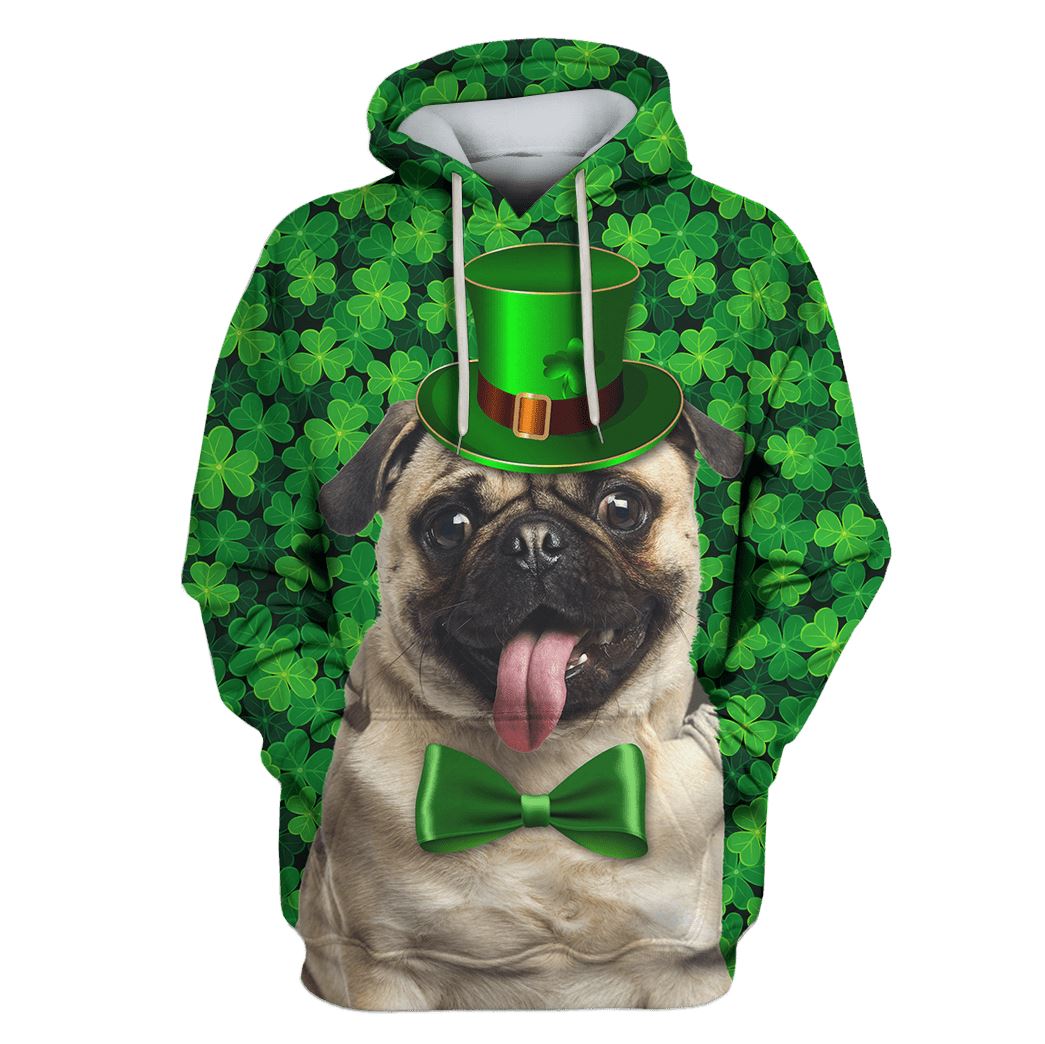 Cute Pug Custom T-shirt - Hoodies Apparel HD-PET110420 3D Custom Fleece Hoodies Hoodie S