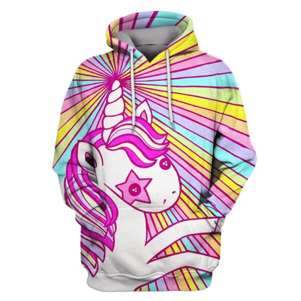 Cute Rainbow Unicorn Custom T-shirt - Hoodies Apparel UNI110138 3D Custom Fleece Hoodies Hoodie S 