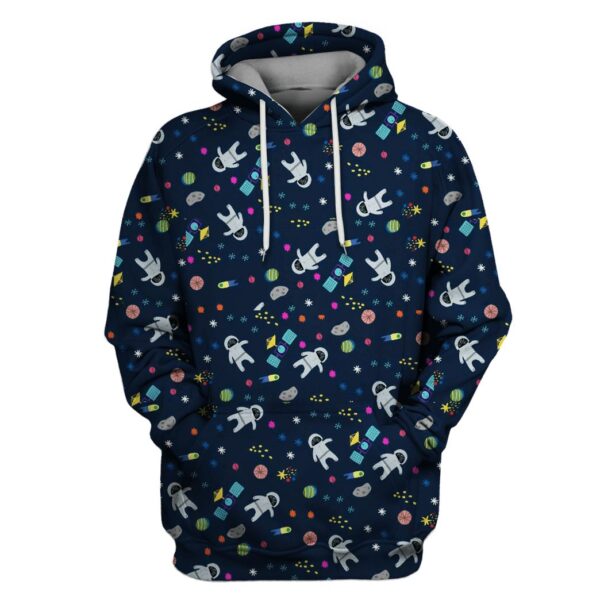 Cute Tiny Astronauts OuterSpace Custom T-shirt - Hoodies Apparel GH110312 3D Custom Fleece Hoodies Hoodie S 