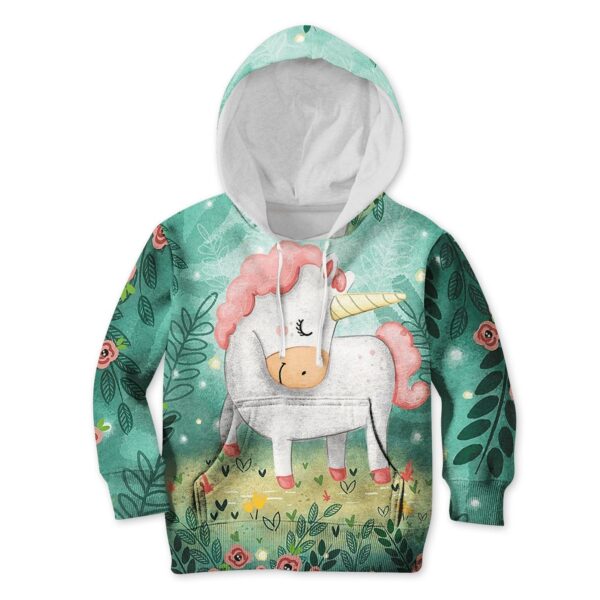 CUTE UNICORN Kid Custom Hoodies T-shirt Apparel HD-PET110327K kid 3D apparel Kid Hoodie S/6-8 