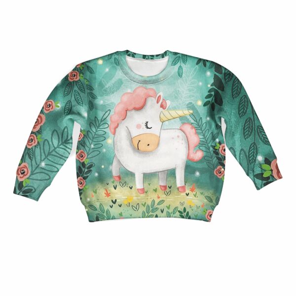 CUTE UNICORN Kid Custom Hoodies T-shirt Apparel HD-PET110327K kid 3D apparel Kid Sweatshirt S/6-8