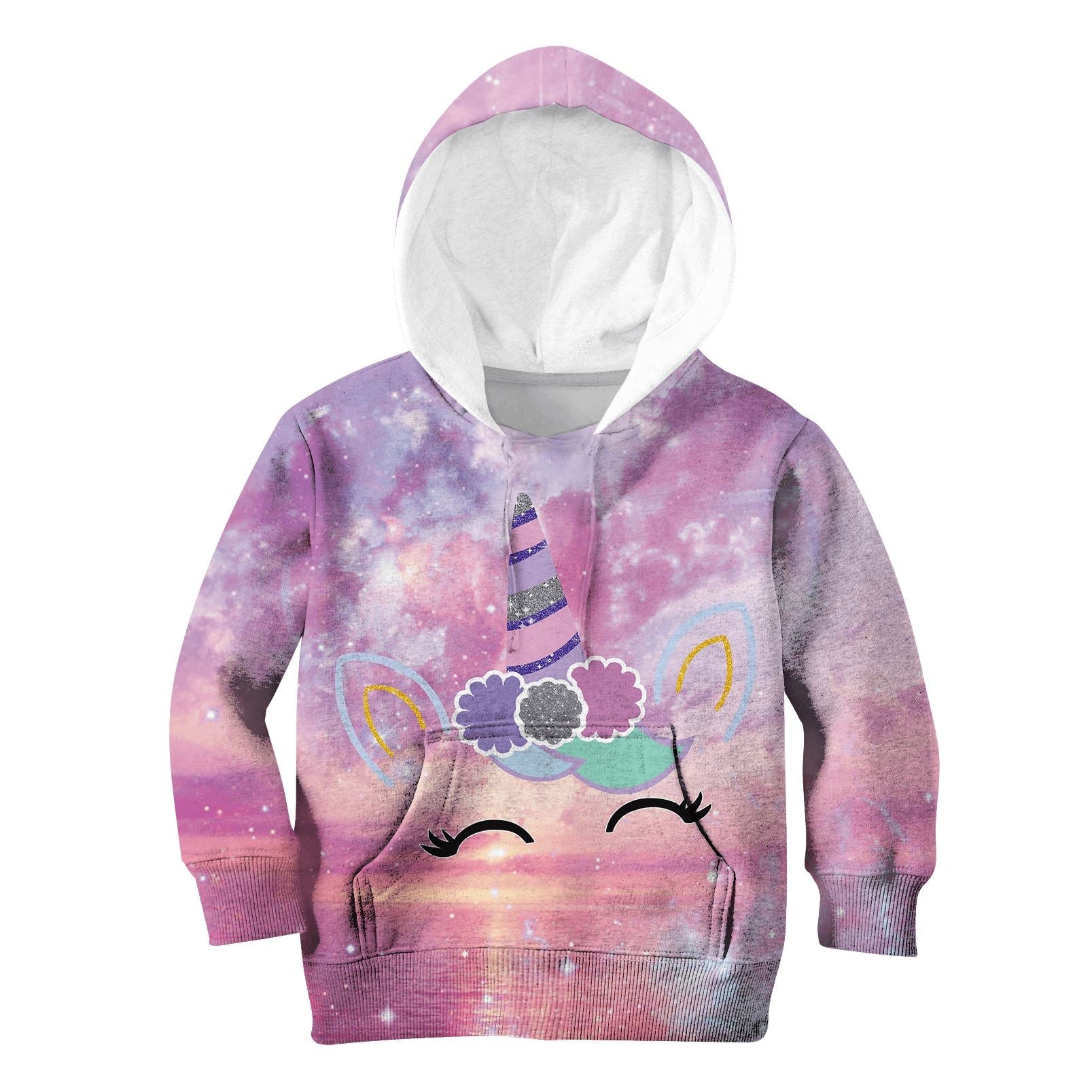 CUTE UNICORN Kid Custom Hoodies T-shirt Apparel HD-UNI110131K kid 3D apparel Kid Hoodie S/6-8