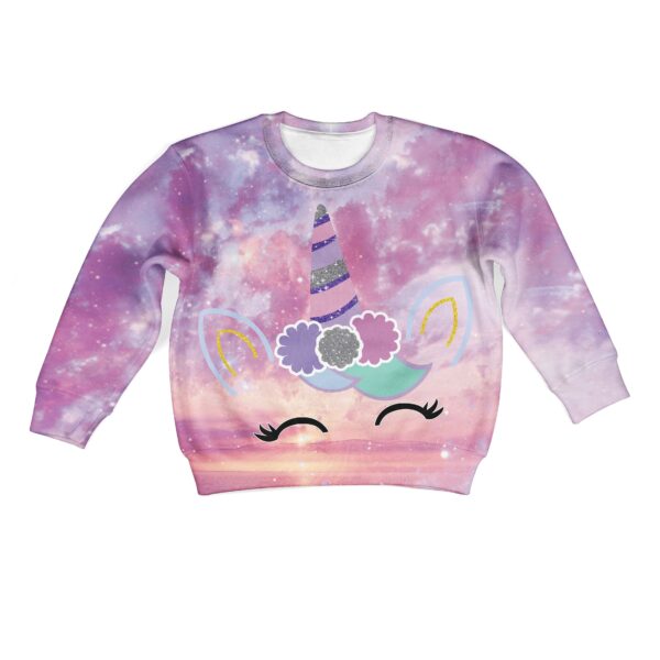 CUTE UNICORN Kid Custom Hoodies T-shirt Apparel HD-UNI110131K kid 3D apparel Kid Sweatshirt S/6-8