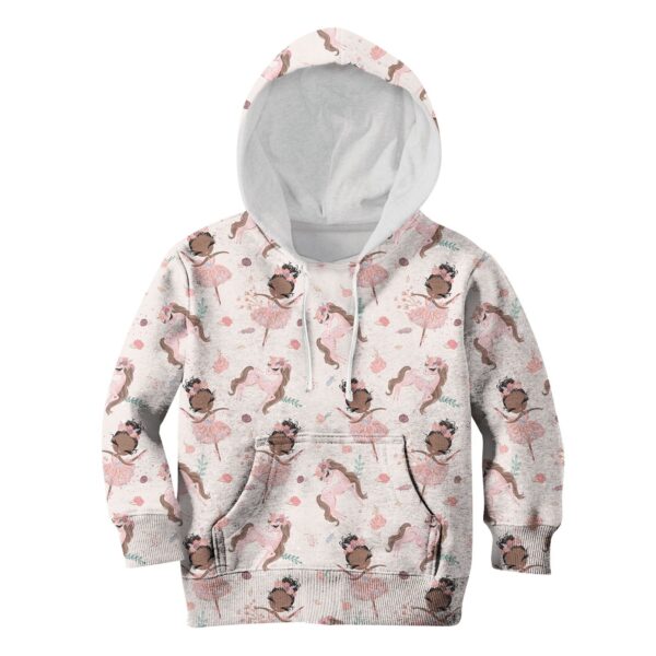 cute unicorn with Princess Kid Custom Hoodies T-shirt Apparel HD-PET110316K kid 3D apparel Kid Hoodie S/6-8