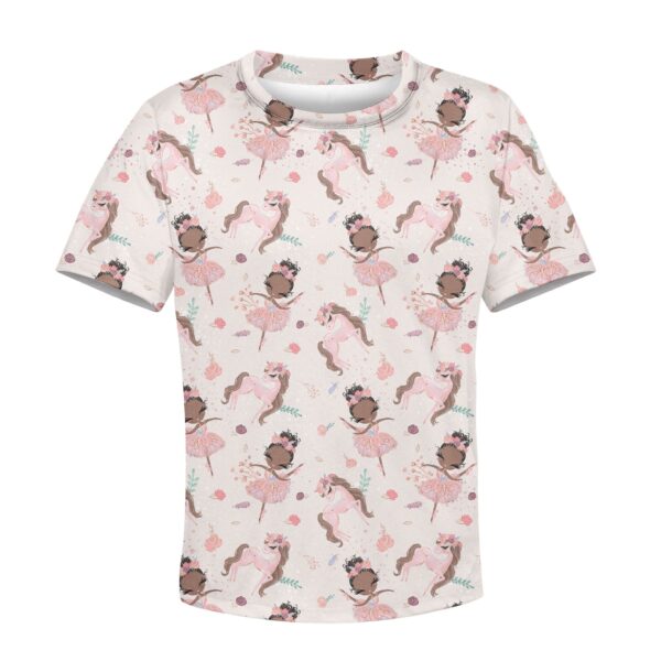 cute unicorn with Princess Kid Custom Hoodies T-shirt Apparel HD-PET110316K kid 3D apparel Kid T-Shirt XS 