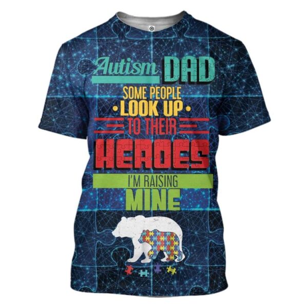 Daddy Bear Autism Custom T-Shirts Hoodies Apparel AU-DT3101204 3D Custom Fleece Hoodies T-Shirt S 
