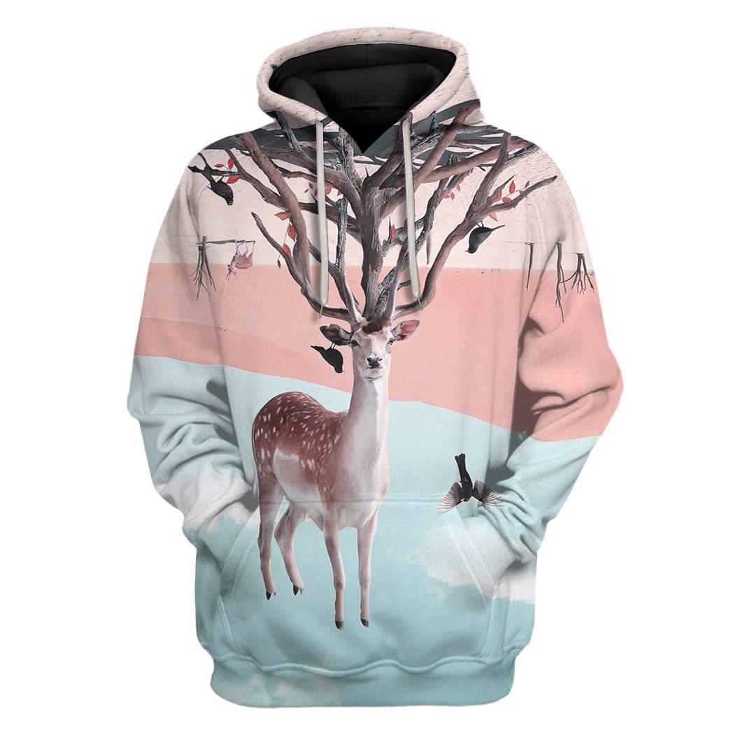 Deer Custom T-Shirts Hoodies Apparel AN-QM1301202 3D Custom Fleece Hoodies Hoodie S