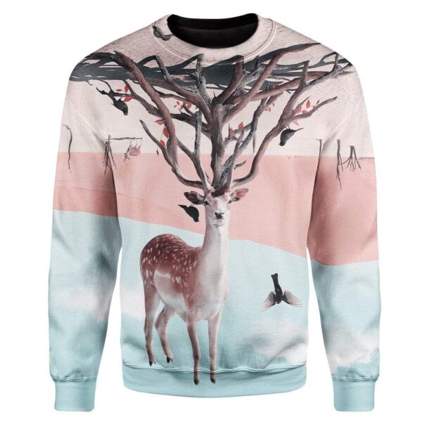 Deer Custom T-Shirts Hoodies Apparel AN-QM1301202 3D Custom Fleece Hoodies Long Sleeve S
