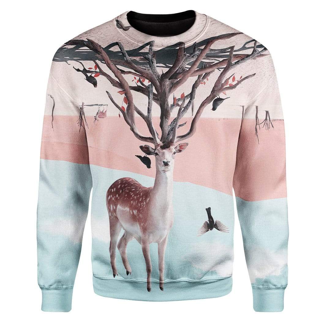 Deer Custom T-Shirts Hoodies Apparel AN-QM1301202 3D Custom Fleece Hoodies Long Sleeve S