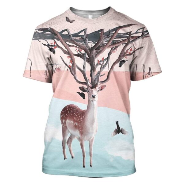 Deer Custom T-Shirts Hoodies Apparel AN-QM1301202 3D Custom Fleece Hoodies T-Shirt S