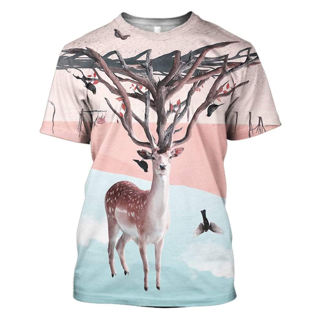Deer Custom T-Shirts Hoodies Apparel AN-QM1301202 3D Custom Fleece Hoodies T-Shirt S