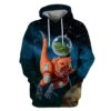 Dinosaur astronaut T-Shirts - Zip Hoodies Apparel GH110210 3D Custom Fleece Hoodies Hoodie S