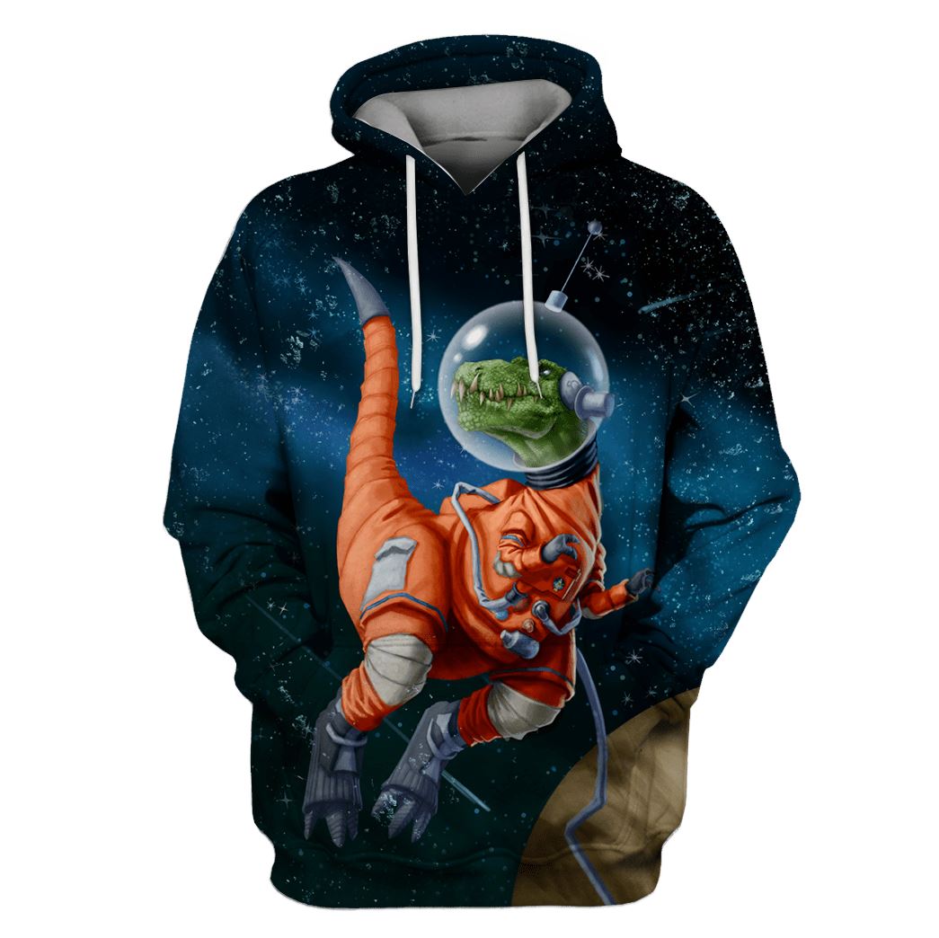 Dinosaur astronaut T-Shirts - Zip Hoodies Apparel GH110210 3D Custom Fleece Hoodies Hoodie S