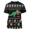 Dinosaur Merry Christmas Custom T-shirt - Hoodies Apparel HD-UGL110193 3D Custom Fleece Hoodies T-Shirt S