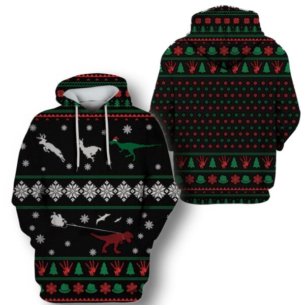 DINOSAURS IN CHRISTMAS DAY Custom T-shirt - Hoodies Apparel HD-UGL110213 3D Custom Fleece Hoodies 