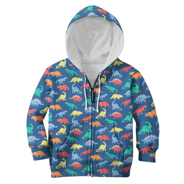 Dinosaurs Kid Custom Hoodies T-shirt Apparel HD-GH110629K kid 3D apparel Kid Zip Hoodie S/6-8