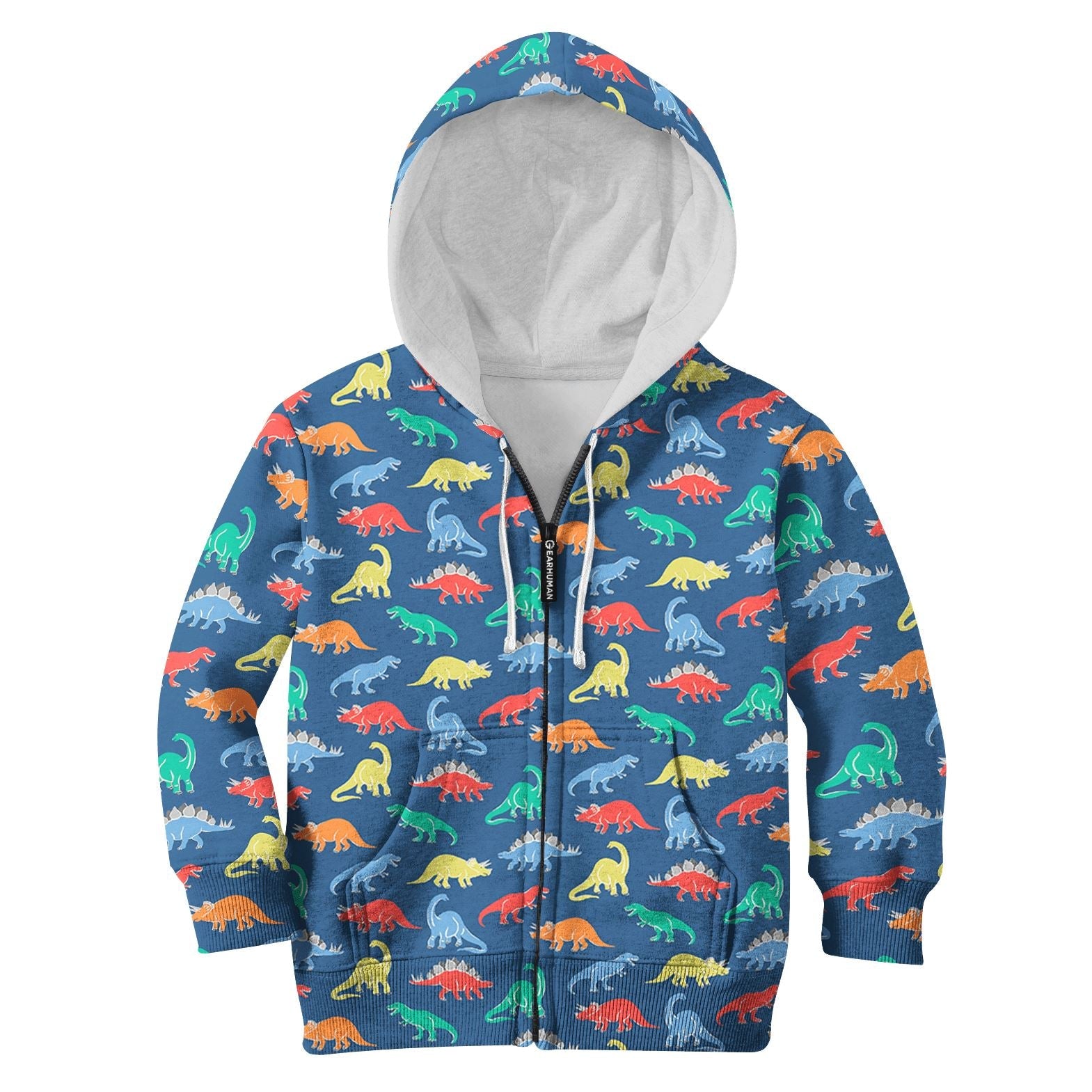 Dinosaurs Kid Custom Hoodies T-shirt Apparel HD-GH110629K kid 3D apparel Kid Zip Hoodie S/6-8