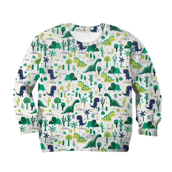 Dinosaurs with tree Kid Custom Hoodies T-shirt Apparel HD-GH110642K kid 3D apparel Kid Sweatshirt S/6-8
