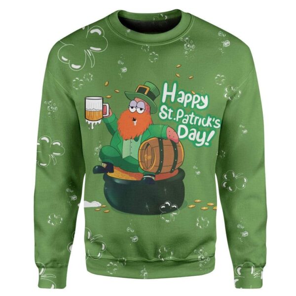 Drinking Beer St Patrick's Day Custom T-Shirts Hoodie Apparel MV-DT0402204 3D Custom Fleece Hoodies Long Sleeve S