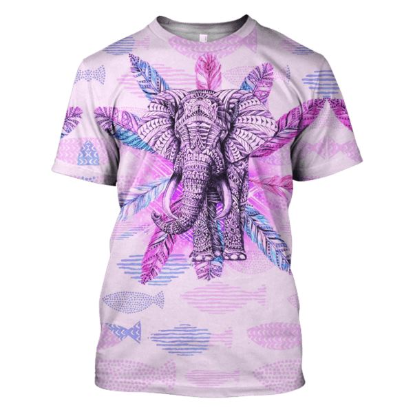 Elephant Hoodies T-Shirt Apparel HP101103 3D Custom Fleece Hoodies T-Shirt S