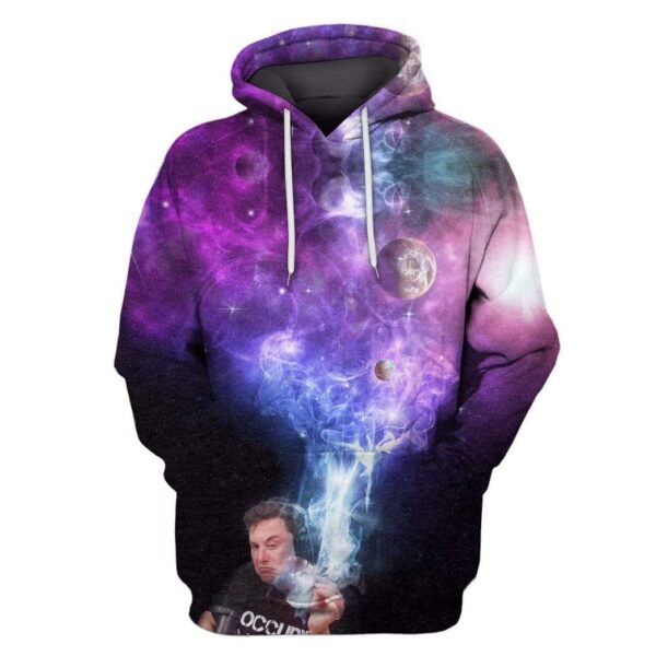 Elon Musk smoking out space Hoodies - T-Shirts Apparel HD-GH110108 3D Custom Fleece Hoodies Hoodie S 