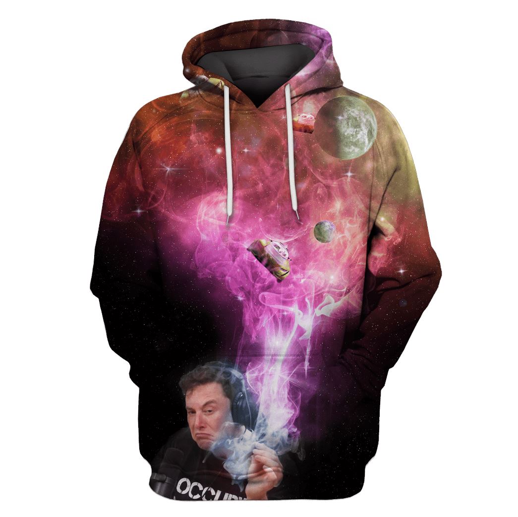 Elon Musk smoking out space roadster HD-GH110109 3D Custom Fleece Hoodies Hoodie S