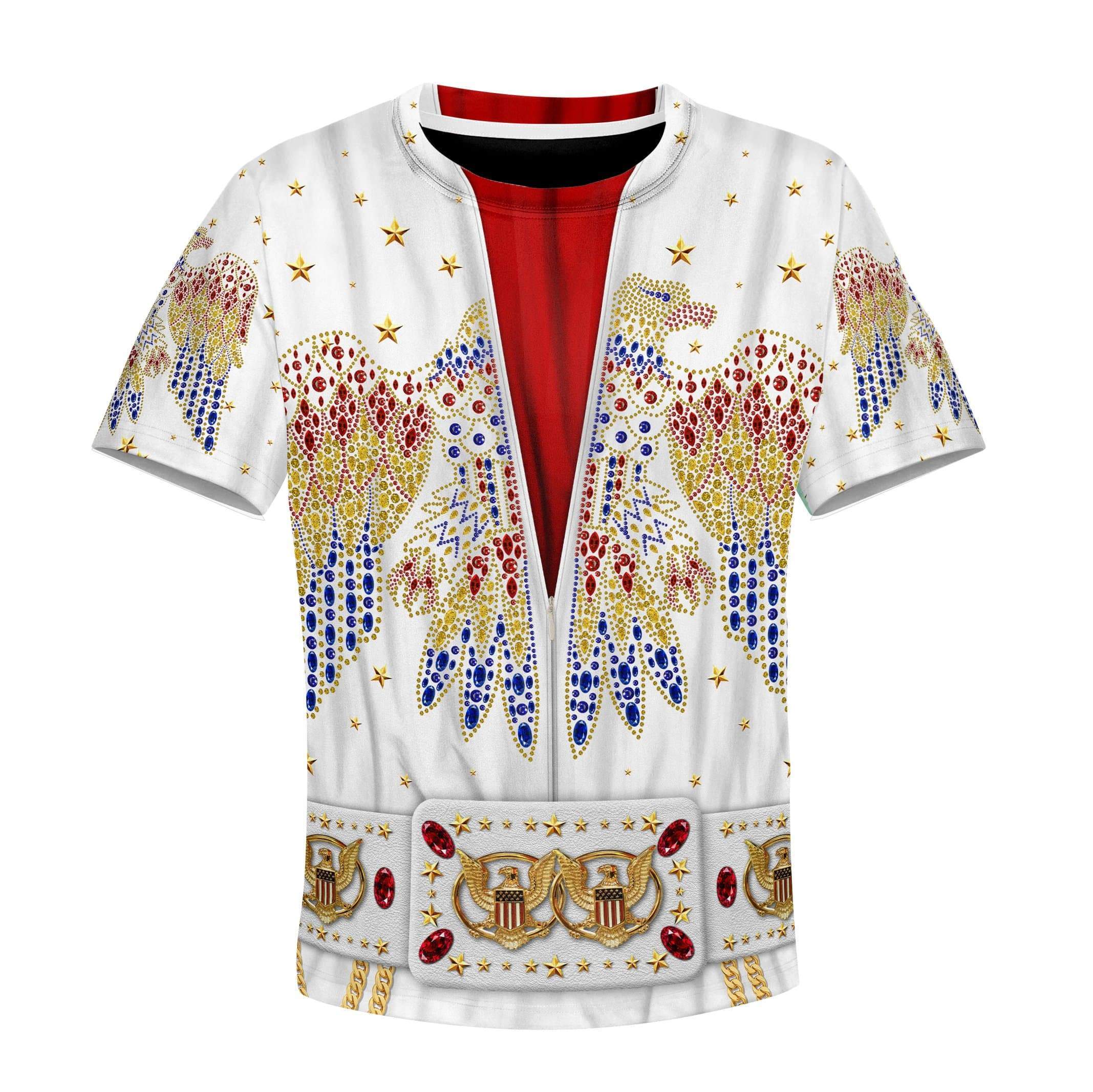 Elvis presley suit Kid Custom Hoodies T-shirt Apparel HD-GH1106173K kid 3D apparel Kid T-Shirt 3XS