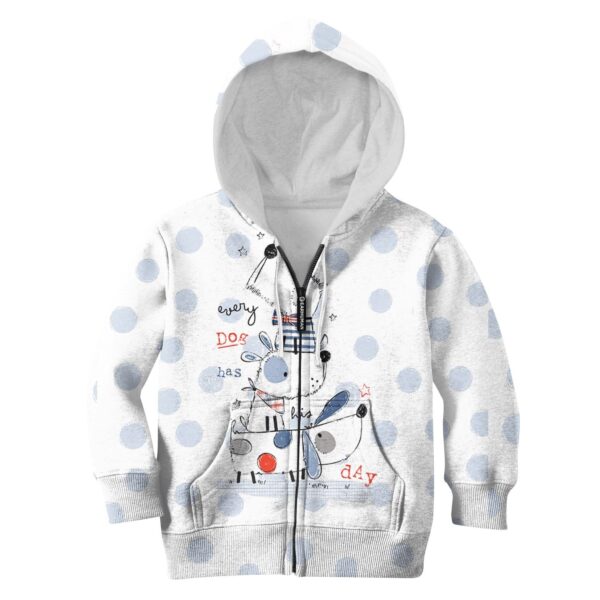 Every Dog Has His Day Custom Hoodies T-shirt Apparel HD-PET110289K kid 3D apparel Kid Zip Hoodie S/6-8 