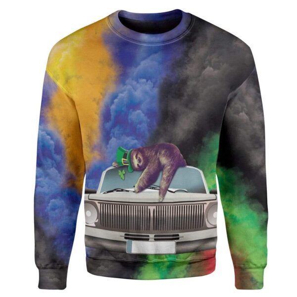 Fast Sloth St Patrick's Day Custom T-Shirts Hoodies Apparel HD-TA0302201 3D Custom Fleece Hoodies Long Sleeve S