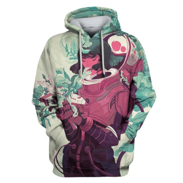 Female Astronaut Custom T-shirt - Hoodies Apparel HD-GH110534 3D Custom Fleece Hoodies Hoodie S 