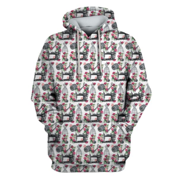 Flower Sewing Machine Custom T-shirt - Hoodies Apparel HD-GH110559 3D Custom Fleece Hoodies Hoodie S 