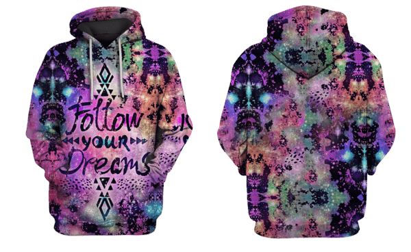 Follow the Dream Hoodies T-Shirt Apparel HP101119 3D Custom Fleece Hoodies