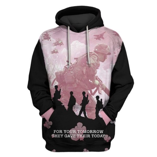 FOR YOUR TOMORROW THEY GAVE THEIR TODAY Custom T-shirt - Hoodies Apparel HD-GH20266 3D Custom Fleece Hoodies Hoodie S 