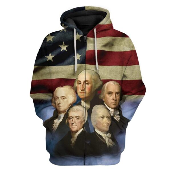 Founding Fathers of the United States Custom T-Shirts Hoodies Apparel HI-DT1912191 3D Custom Fleece Hoodies Zip Hoodie S