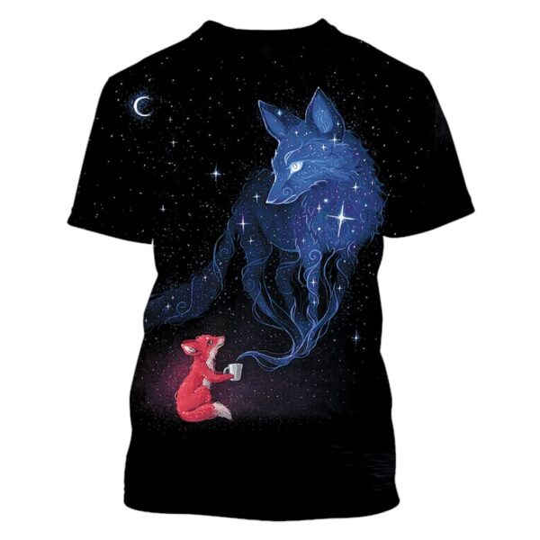 Fox in galaxy background Custom T-shirt - Hoodies Apparel HD-GH110461 3D Custom Fleece Hoodies T-Shirt S 