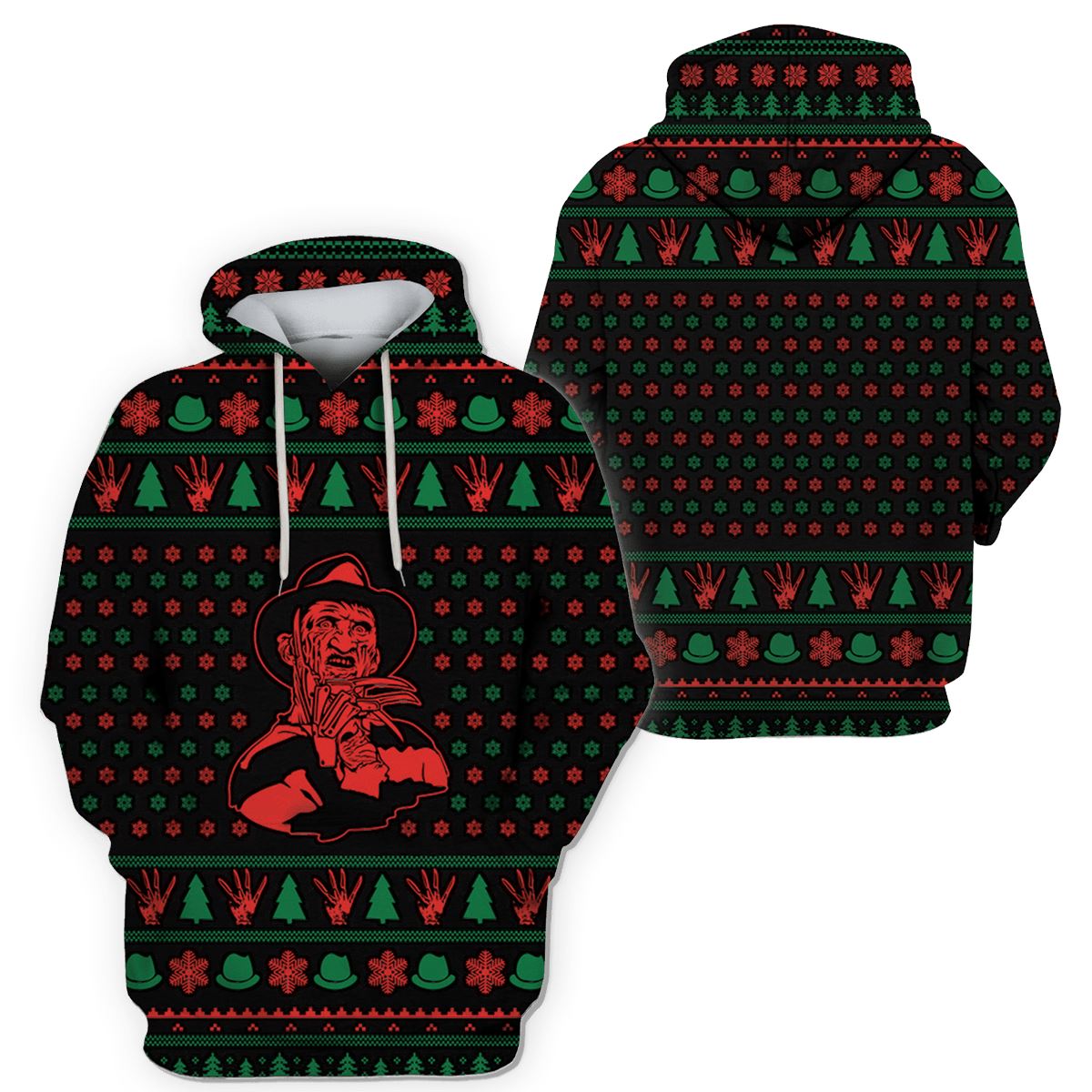 Freddy Krueger in Nightmare on Elm Street Custom T-shirt - Hoodies Apparel HD-MV110674 3D Custom Fleece Hoodies